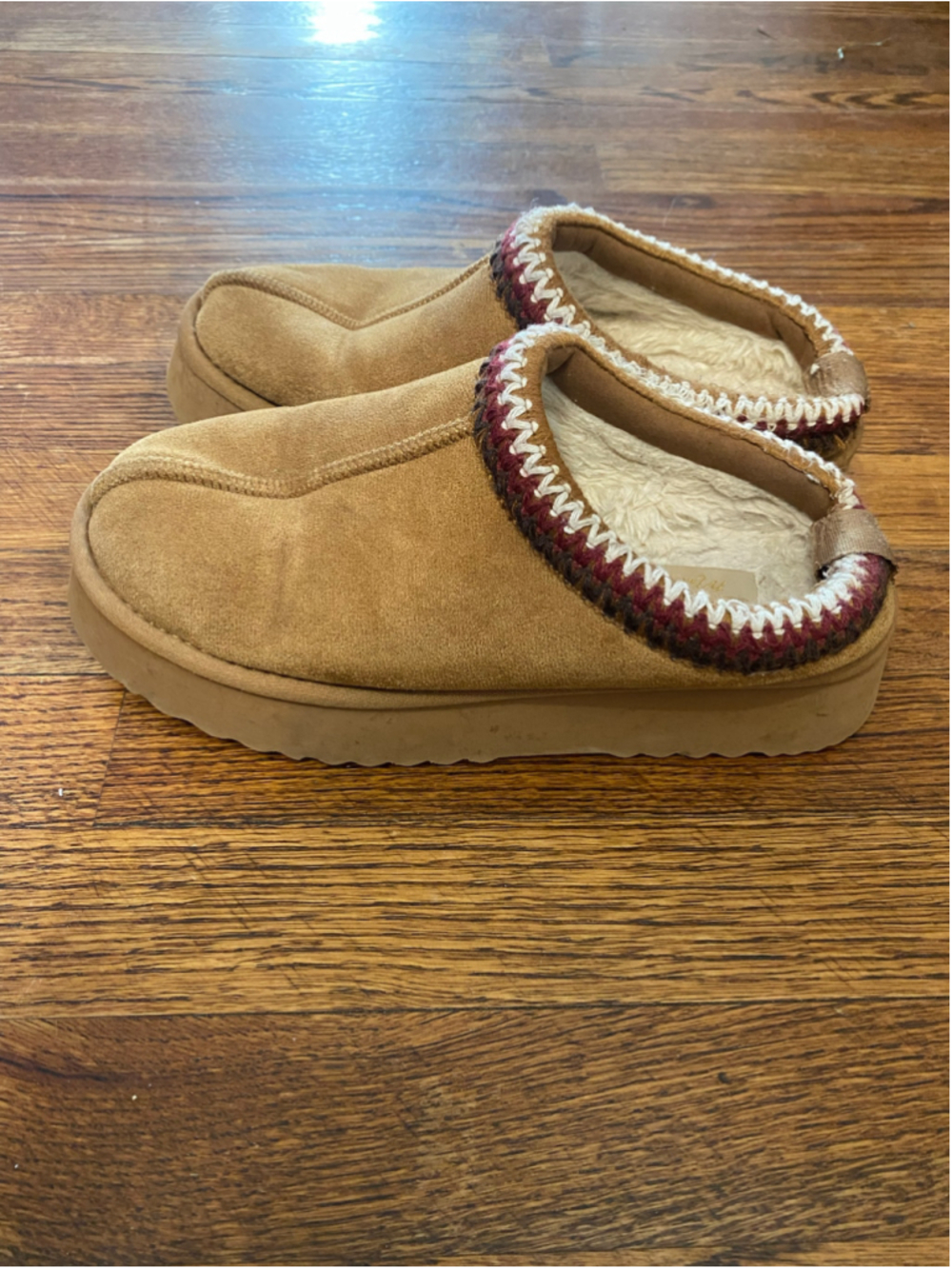 Altar’d State Cloud Tan Faux Fur Lined Clog Slippers Platform Cozy Après-Ski 7M
